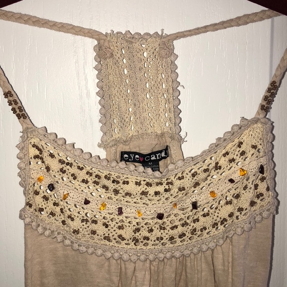 Eye Candy Razor Back Beaded Tank Top - Picture 2 of 3